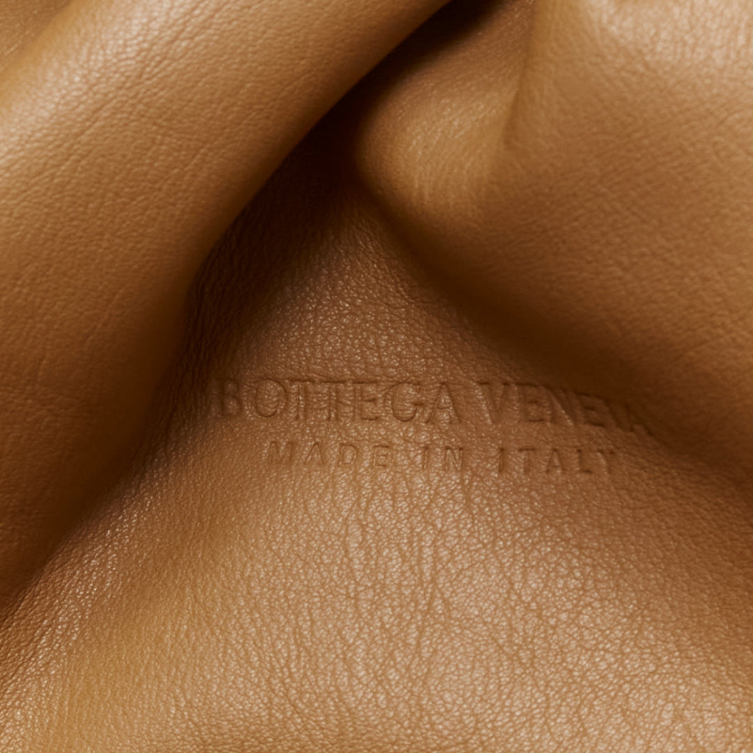 BOTTEGA VENETA The Pouch brown leather dumpling clutch bag
