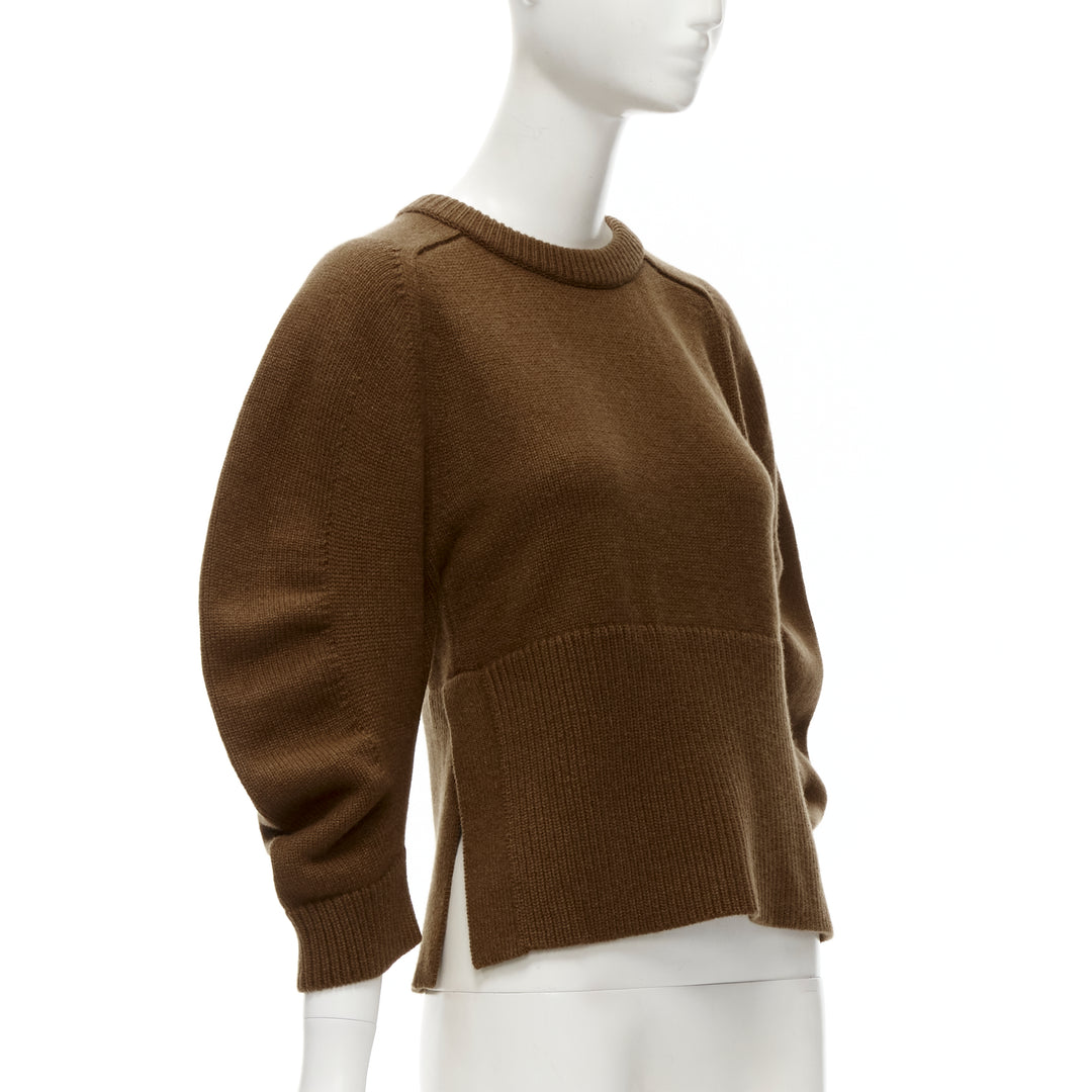 CHLOE 100% cashmere brow round puff sleeve cropped sweater S