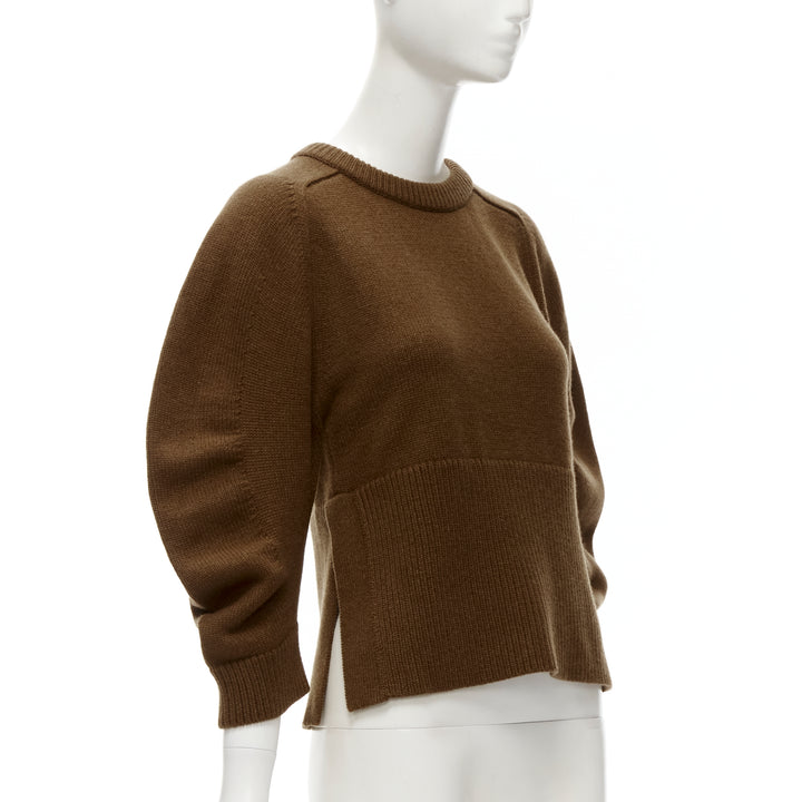 CHLOE 100% cashmere brow round puff sleeve cropped sweater S