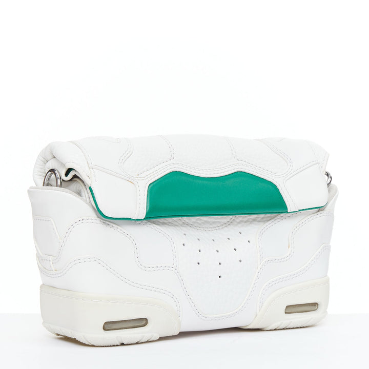 ALEXANDER WANG Runway Sneaker white green leather clutch crossbody bag