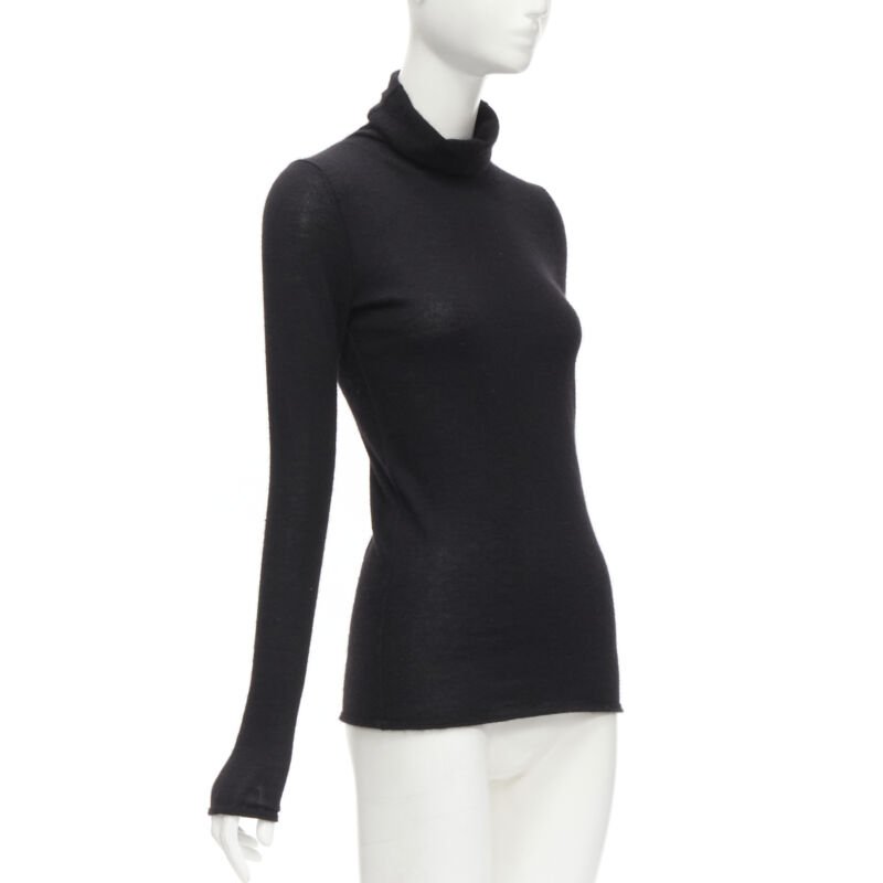 CLUB MONACO 100% Italian cashmere black turtleneck long sleeves sweater S