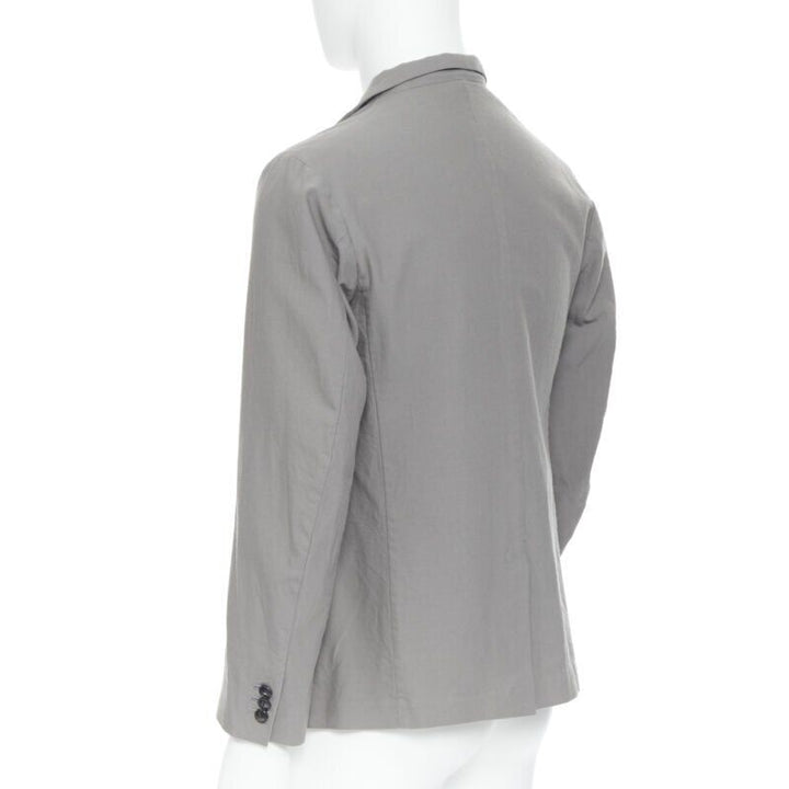ARTS & SCIENCE grey cotton blend 4-button short collar casusal blazer jacket JP2