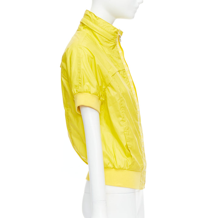 LOUIS VUITTON 2009 yellow monogram short sleeve zip up  jacket FR36 S