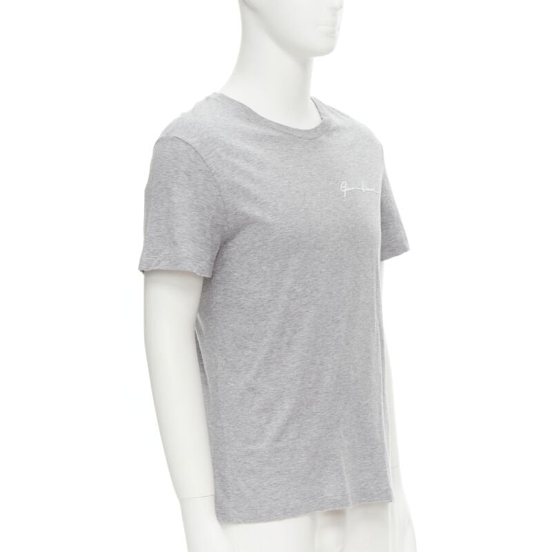 VERSACE white Gianni Signature logo embroidery grey tshirt Taylor Fit S