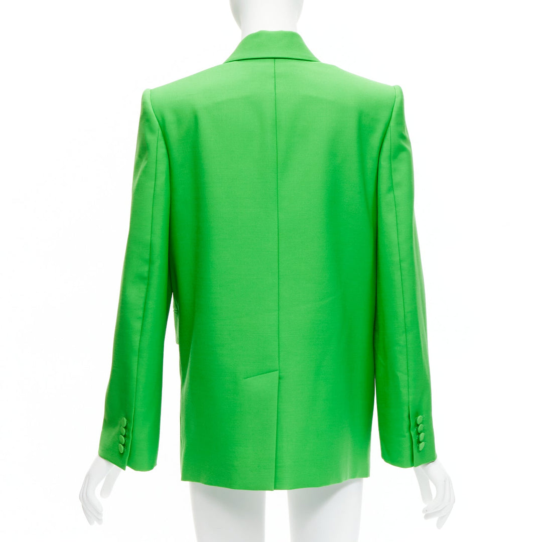ALEXANDER MCQUEEN 2022 green wool double breasted wrap blazer jacket IT38 XS