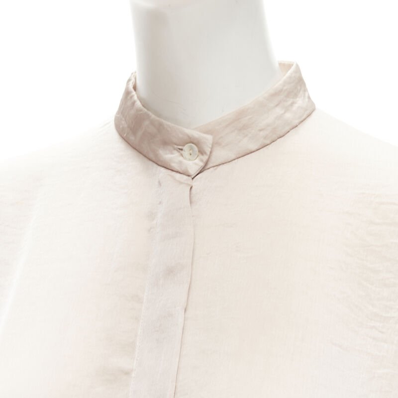 HAIDER ACKERMANN hammered polyester blush pink oversize shirt  FR38 M