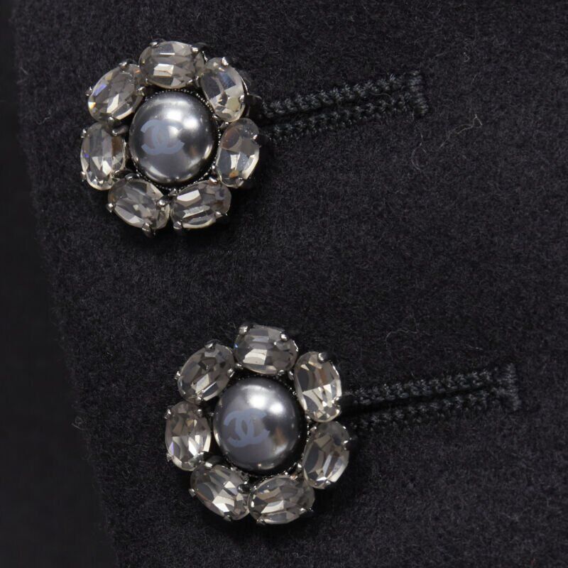 Runway CHANEL Paris London Metier D'art Lesage Punk cashmere coat FR40