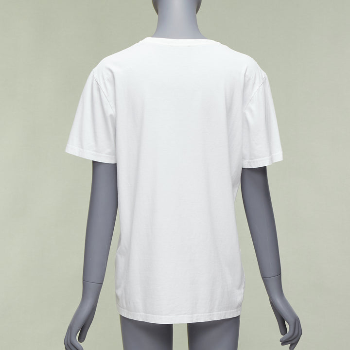 DIOR HOMME Kaws white yellow cross eye logo bee embroidery tshirt XS