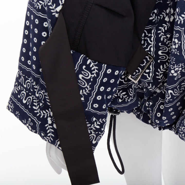 SACAI Reyn Spooner 2018 navy black cotton printed padded coat JP1 S