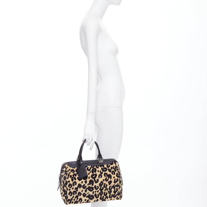 LOUIS VUITTON 2012 Stephen Sprouse Speedy 30 leopard jacquard canvas leather bag