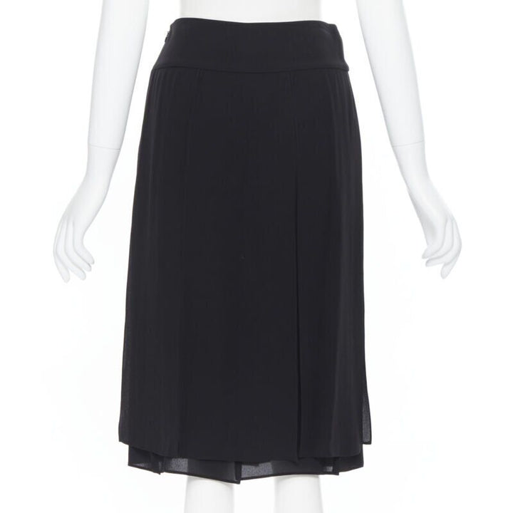 MICHAEL KORS COLLECTION  100% silk flapper hem knee length skirt US0 25"