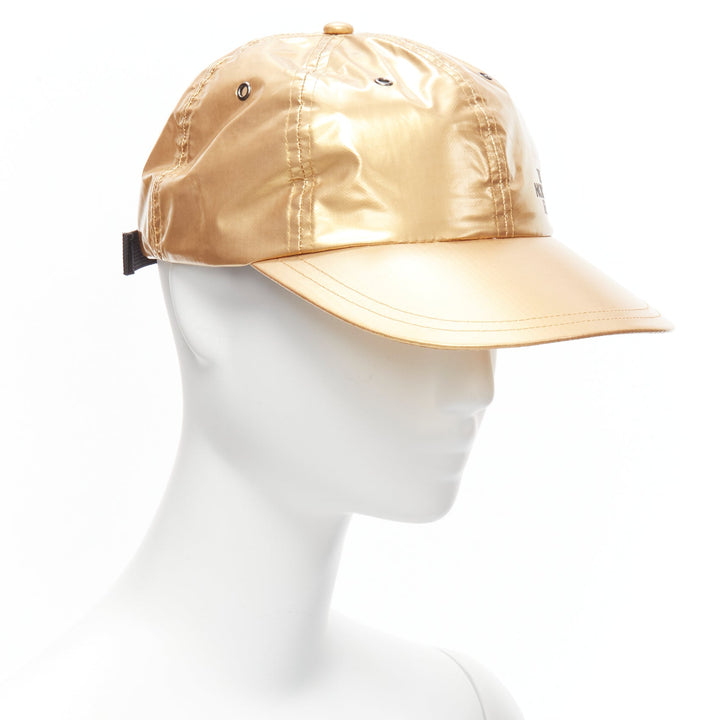 SUPREME The North Face metallic gold black logo 6 panel cap