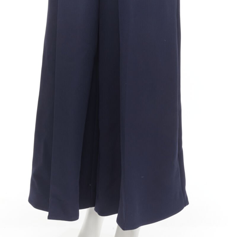 ROKSANDA navy brick red puff sleeve keyhole neckline wide leg jumpsuit UK6 XS