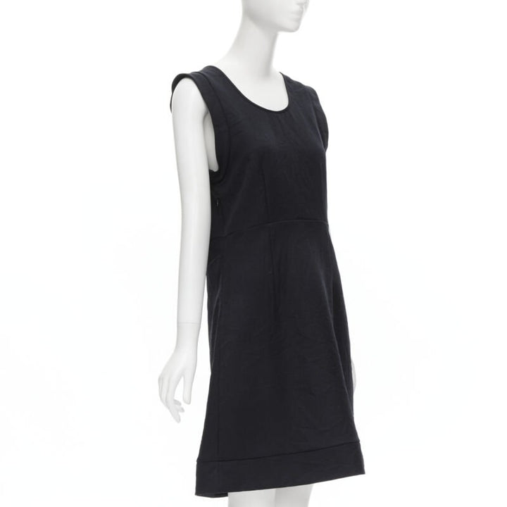 MARNI navy blue crinkled scoop neck boxy dress IT42 S
