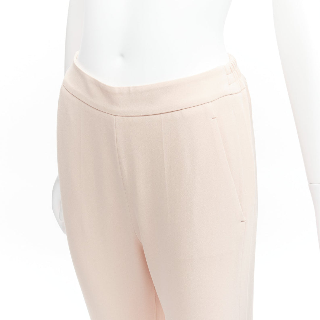 STELLA MCCARTNEY pink minimalist elastic waistband cropped jogger pants IT34 XXS