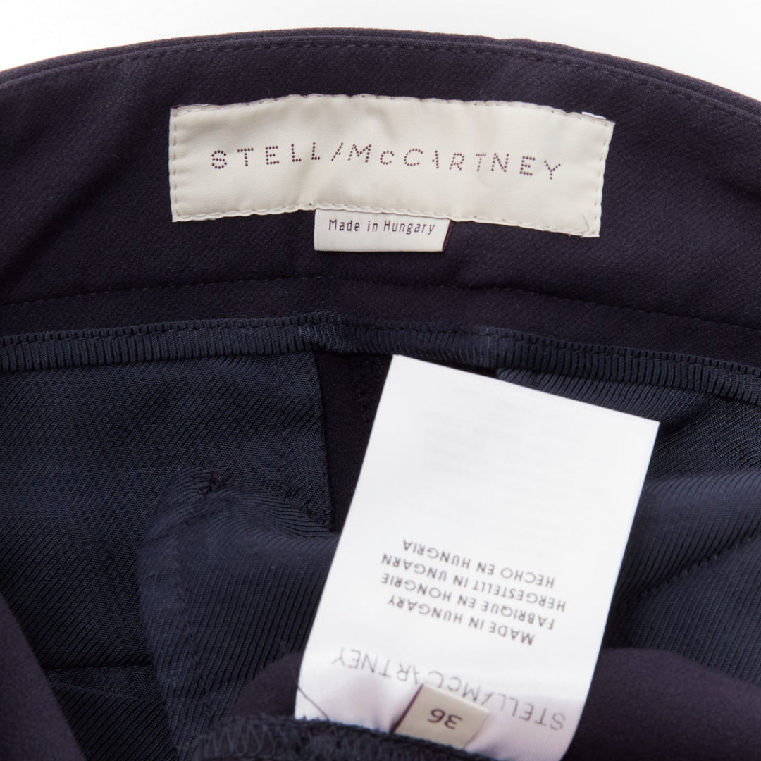 STELLA MCCARTNEY navy cotton blend high waist cropped skinny pants IT36 XXS