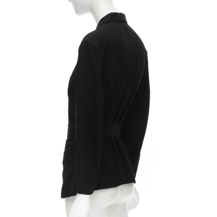 vintage COMME DES GARCONS 1988 black chinese knot semi detached hem blazer S