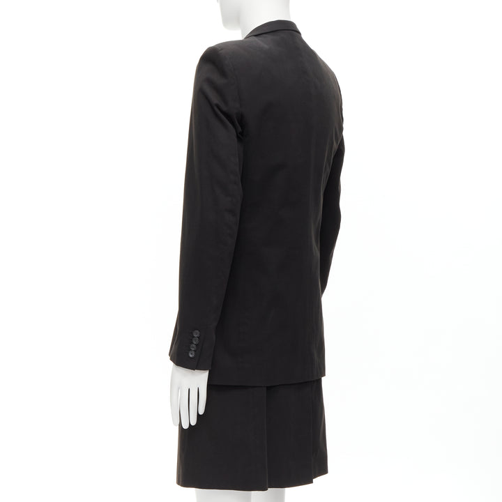 RAF SIMONS 2002 cotton black detachable layered longline coat jacket IT46 S
