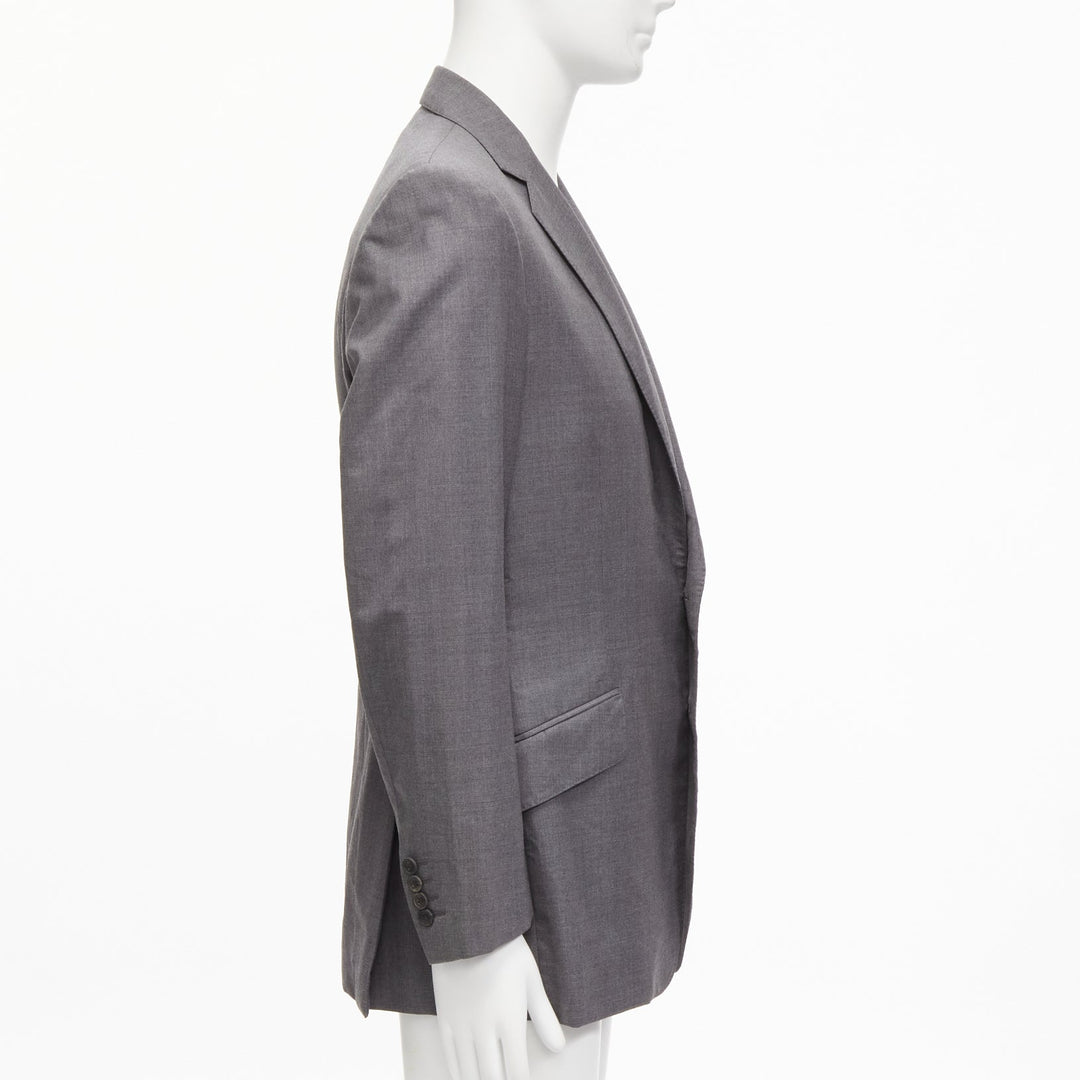 KILGOUR Saville Row grey virgin wool pink lining blazer jacket UK38 M