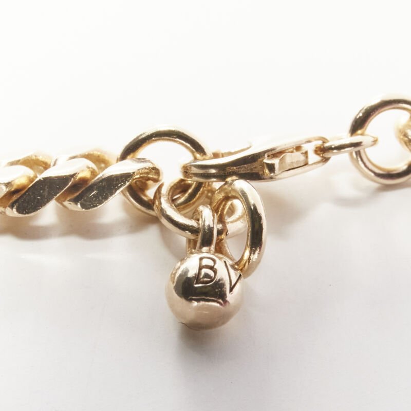BOTTEGA VENETA gold tone BV ID choker chain necklace