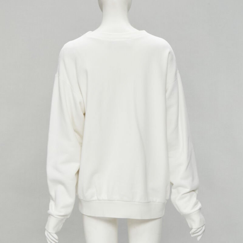 GUCCI THE NORTH FACE logo print white cotton oversized sweatshirt pullover XS