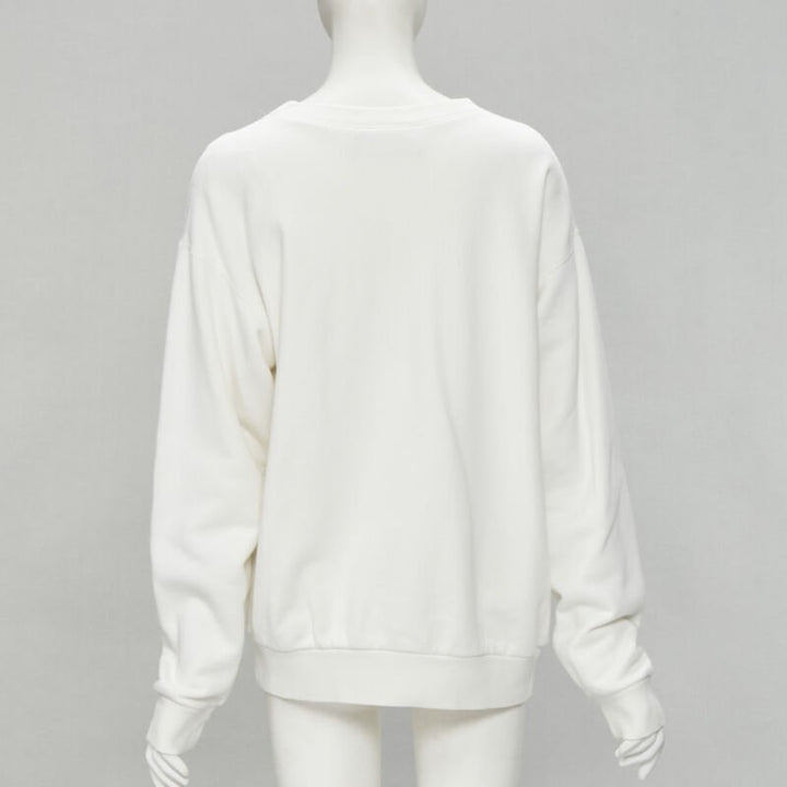 GUCCI THE NORTH FACE logo print white cotton oversized sweatshirt pullover XS