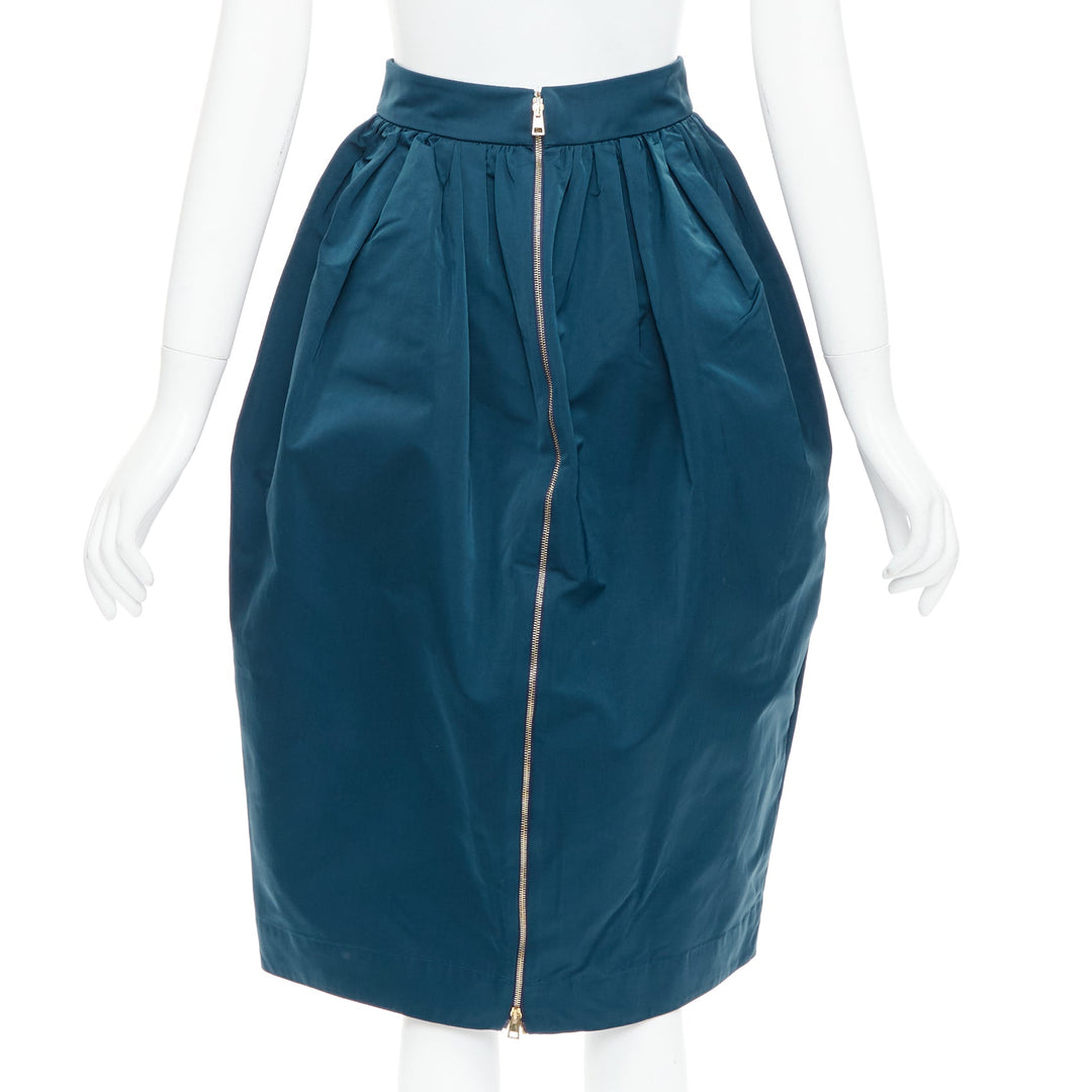 ROCHAS teal blue high waist full bubble midi cocktail skirt IT38 XS