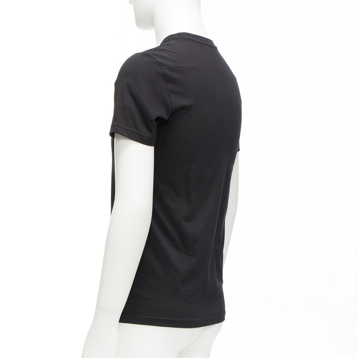 DIOR HOMME black cotton gold bee embroidered fitted tshirt XXS