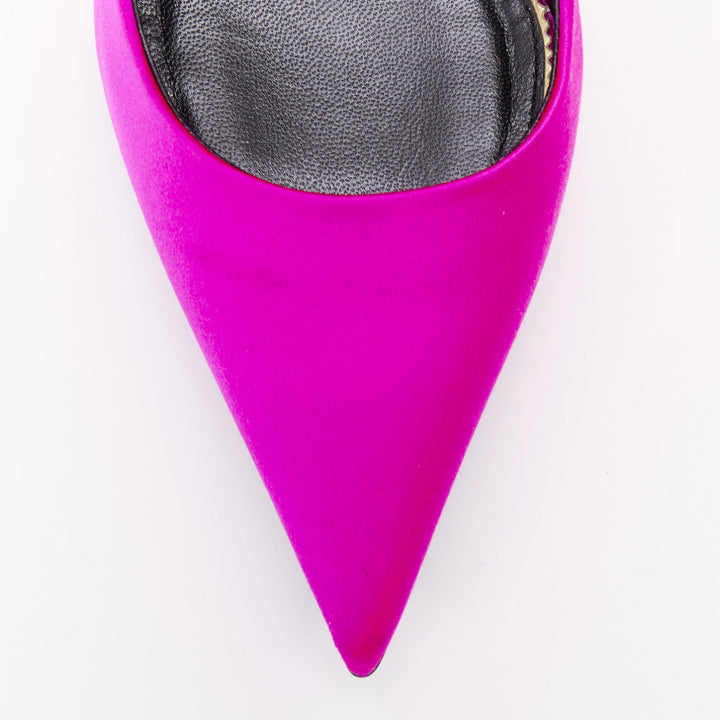 TOM FORD hot pink satin pointy front stiletto heeled pumps EU36.5