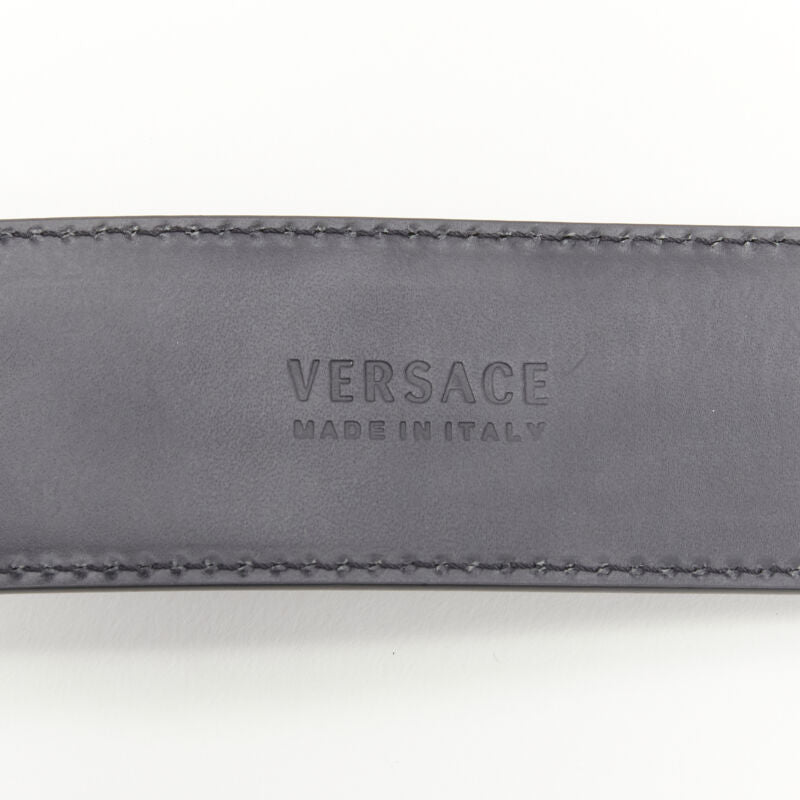 VERSACE Runway Medusa gold chain silver buckle black belt 105cm 40-44"