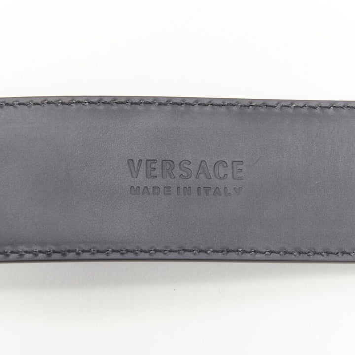 VERSACE Runway Medusa gold chain silver buckle black belt 105cm 40-44"