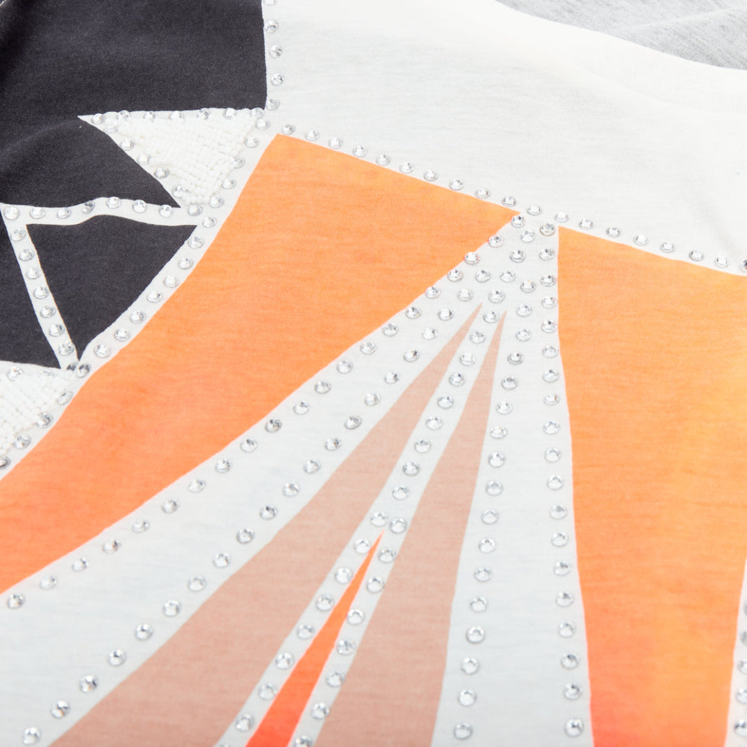 SASS & BIDE Love Shady neon orange black crystal embellished cotton tank S