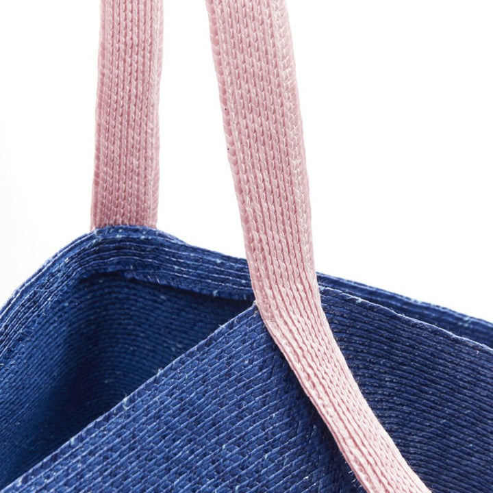 Runway ROSIE ASSOULIN Jug sculptural pink blue raffia woven basket bag