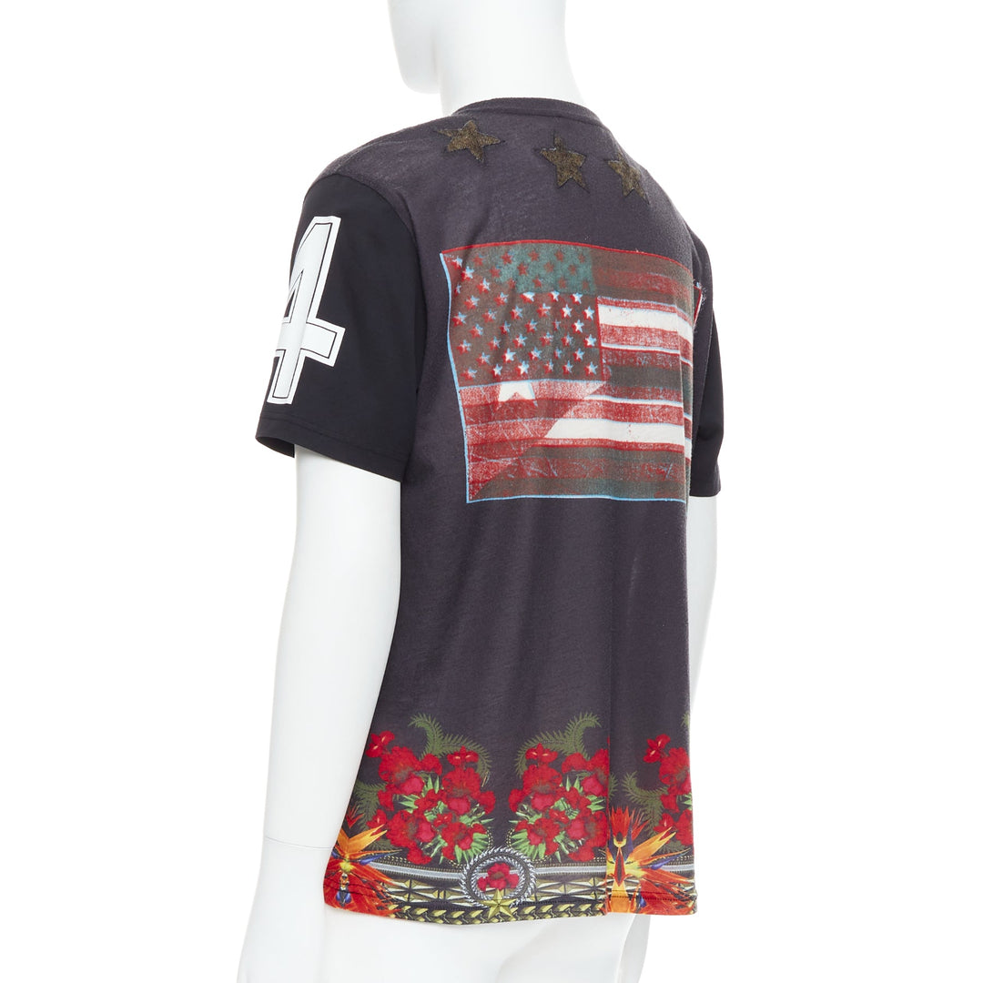GIVENCHY 2013 Bird of Paradise star applique washed cotton tshirt M