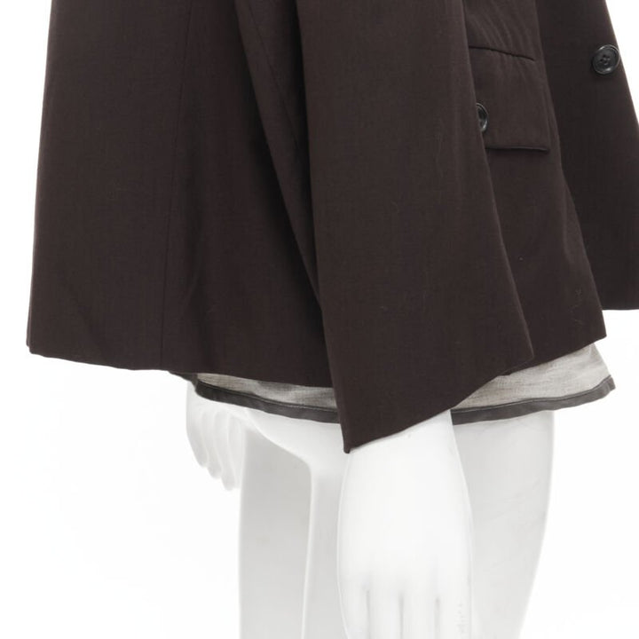 runway COMME DES GARCONS 1998 burgundy grey wool corset vest bundled blazer M