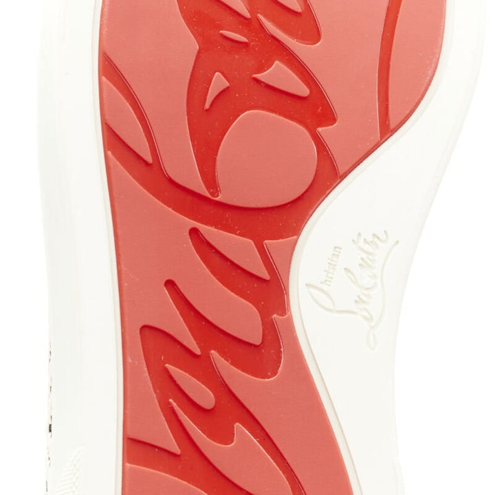 CHRISTIAN LOUBOUTIN Louis Orlato black white chevron high top sneaker EU43
