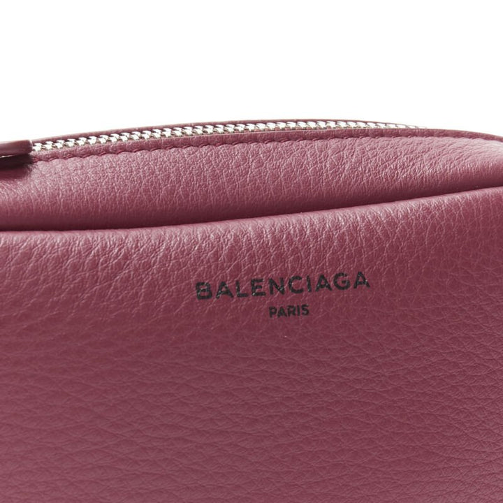 BALENCIAGA Demna Everyday Camera XS burgundy red logo camera crossbody bag