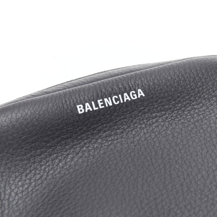 BALENCIAGA Demna Everyday Camera XS black leather logo print crossbody bag
