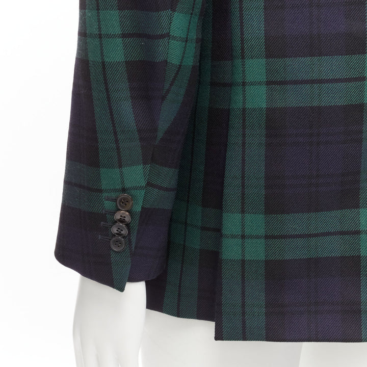 VALENTINO 100% virgin wool green blue check  preppy schoolboy blazer IT50 L