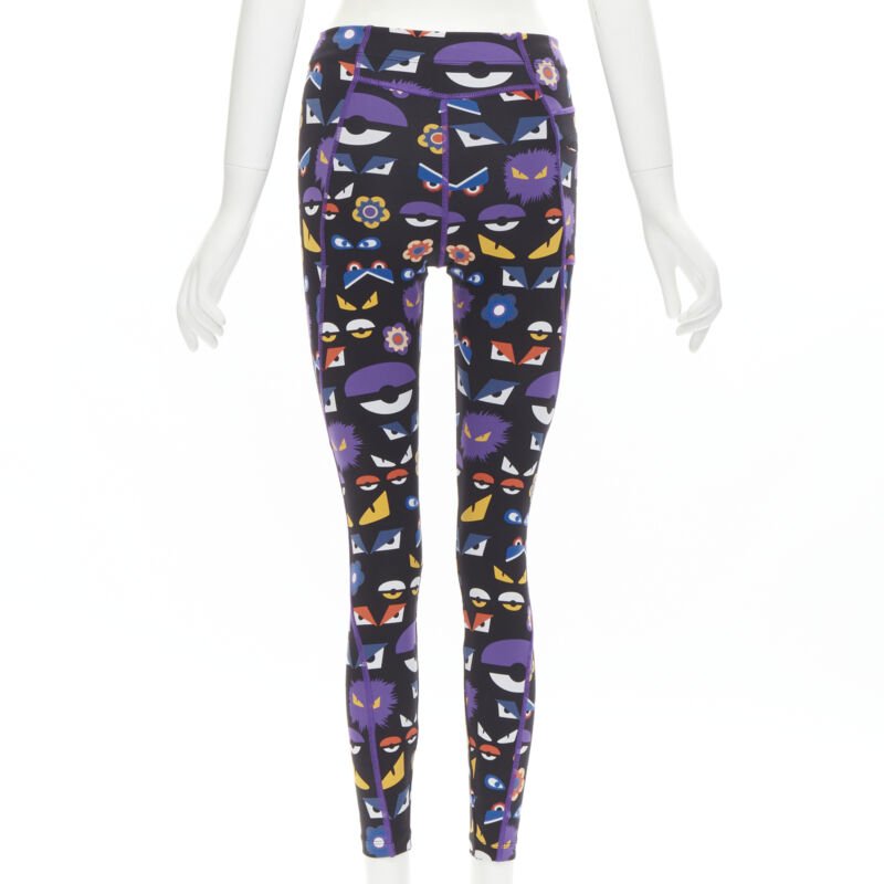 FNEDI Monster Bug Eye black graphic print Activewear leggings