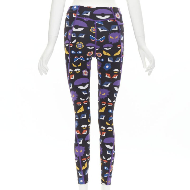FNEDI Monster Bug Eye black graphic print Activewear leggings