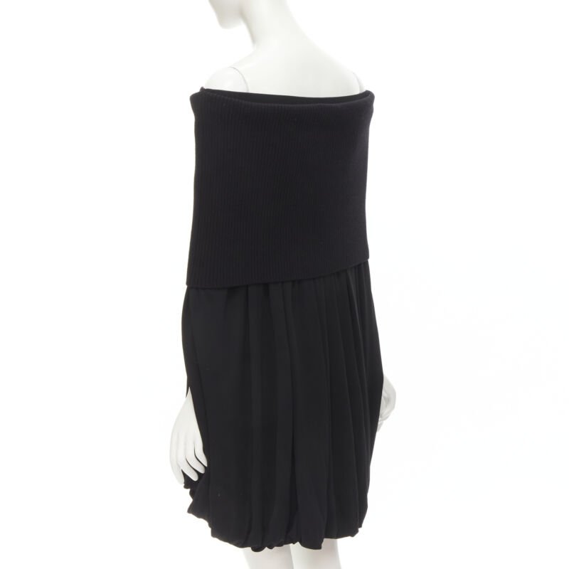 BURBERRY Riccardo Tisci Runway ribbed knit foldover cocoon bubble dress UK6 XS