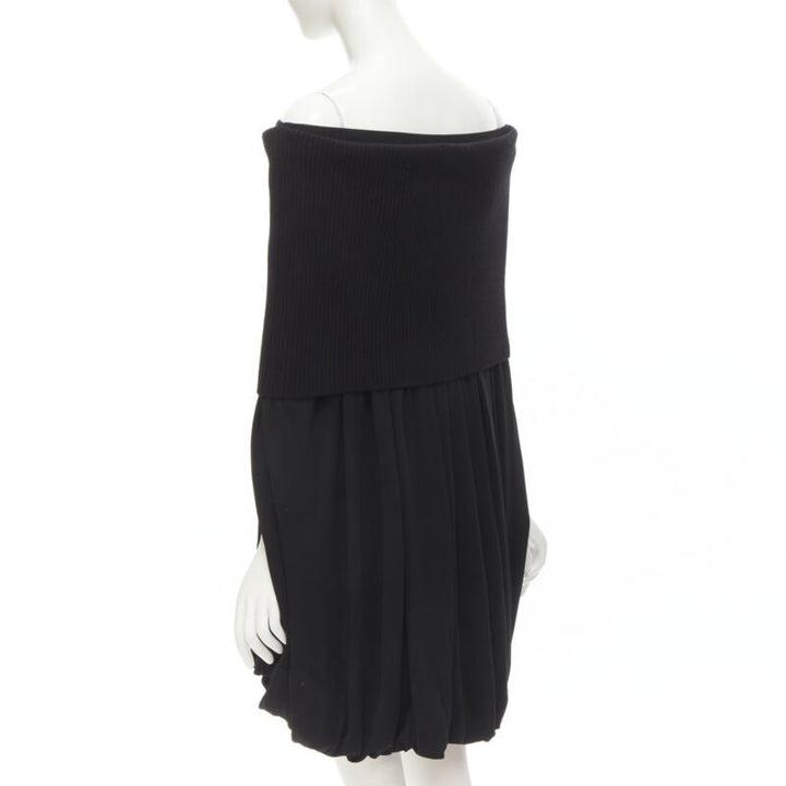 BURBERRY Riccardo Tisci Runway ribbed knit foldover cocoon bubble dress UK6 XS