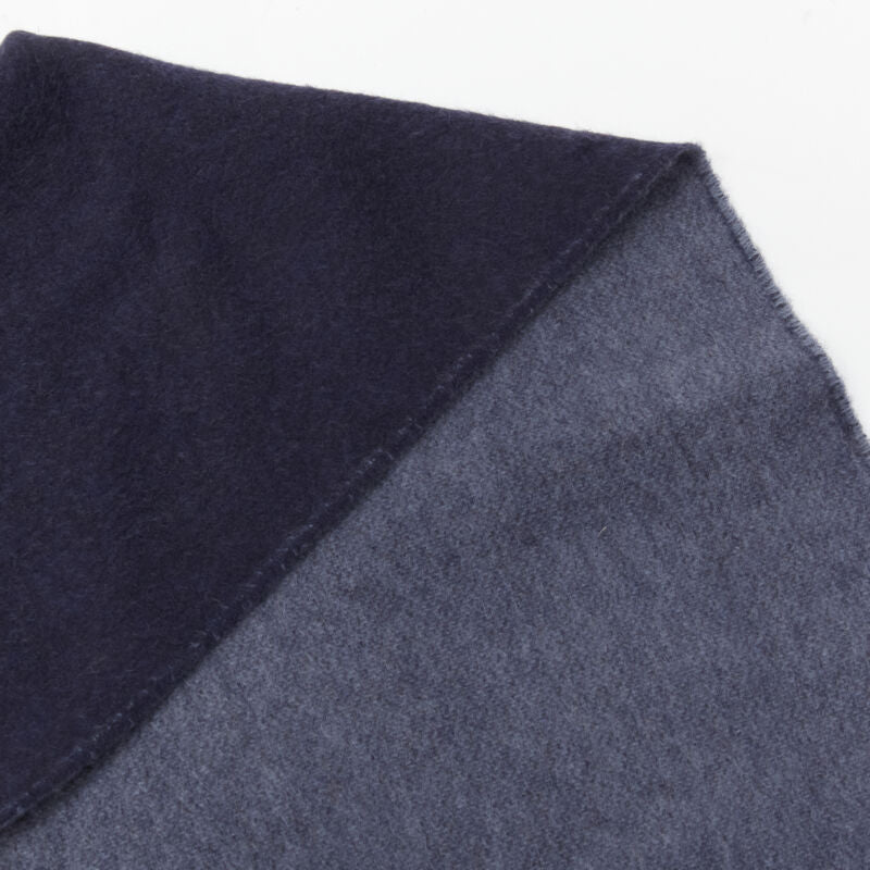 PRINGLE OF SCOTLAND 100% cashmere navy blue tassel fringe scarf
