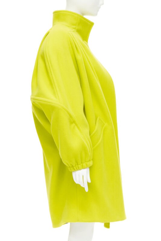 runway BALENCIAGA 2019 Runway yellow wool padded oversized cocoon coat FR34 XS