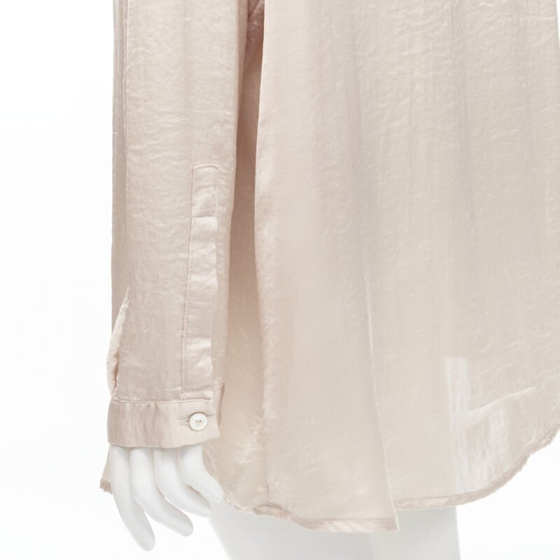 HAIDER ACKERMANN hammered polyester blush pink oversize shirt  FR38 M