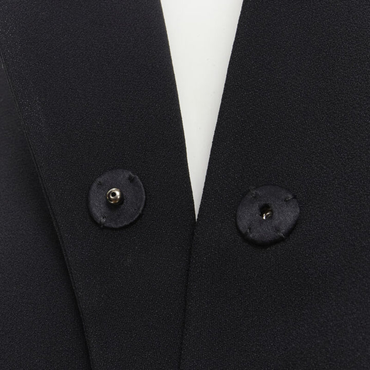 DOLCE GABBANA black silver crystal rhinestone collar cuff dinner jacket IT36 XS