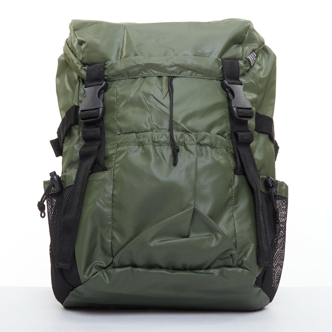 ZUCCA green nylon black plastic buckles strapped cargo flap backpack