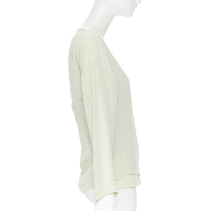 vintage COMME DES GARCONS 1990 mint green double layered long sleeve top M
