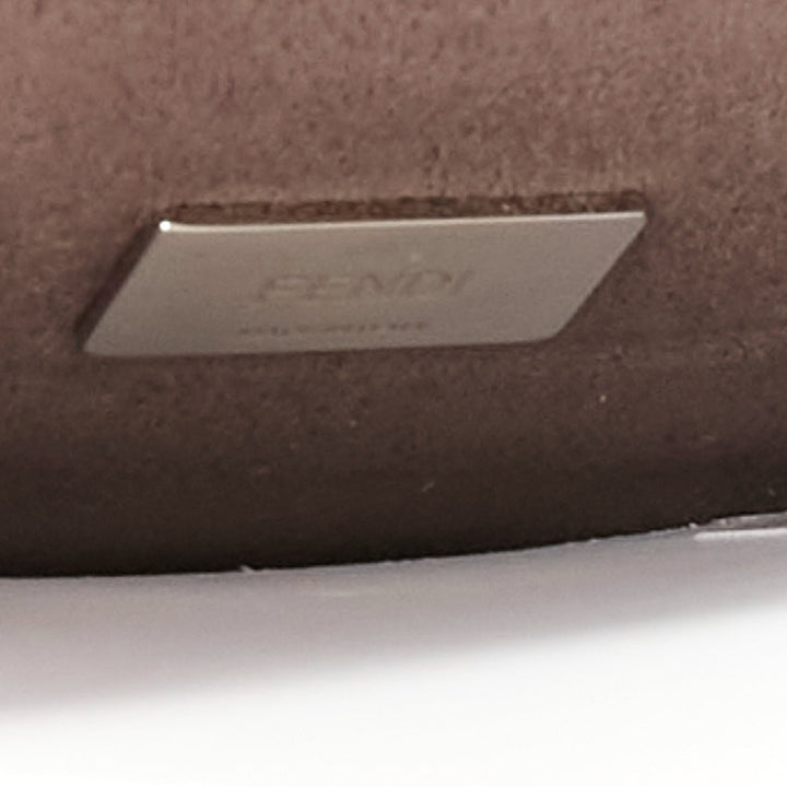 FENDI Micro Peekaboo purple leather turnlock mini crossbody satchel bag